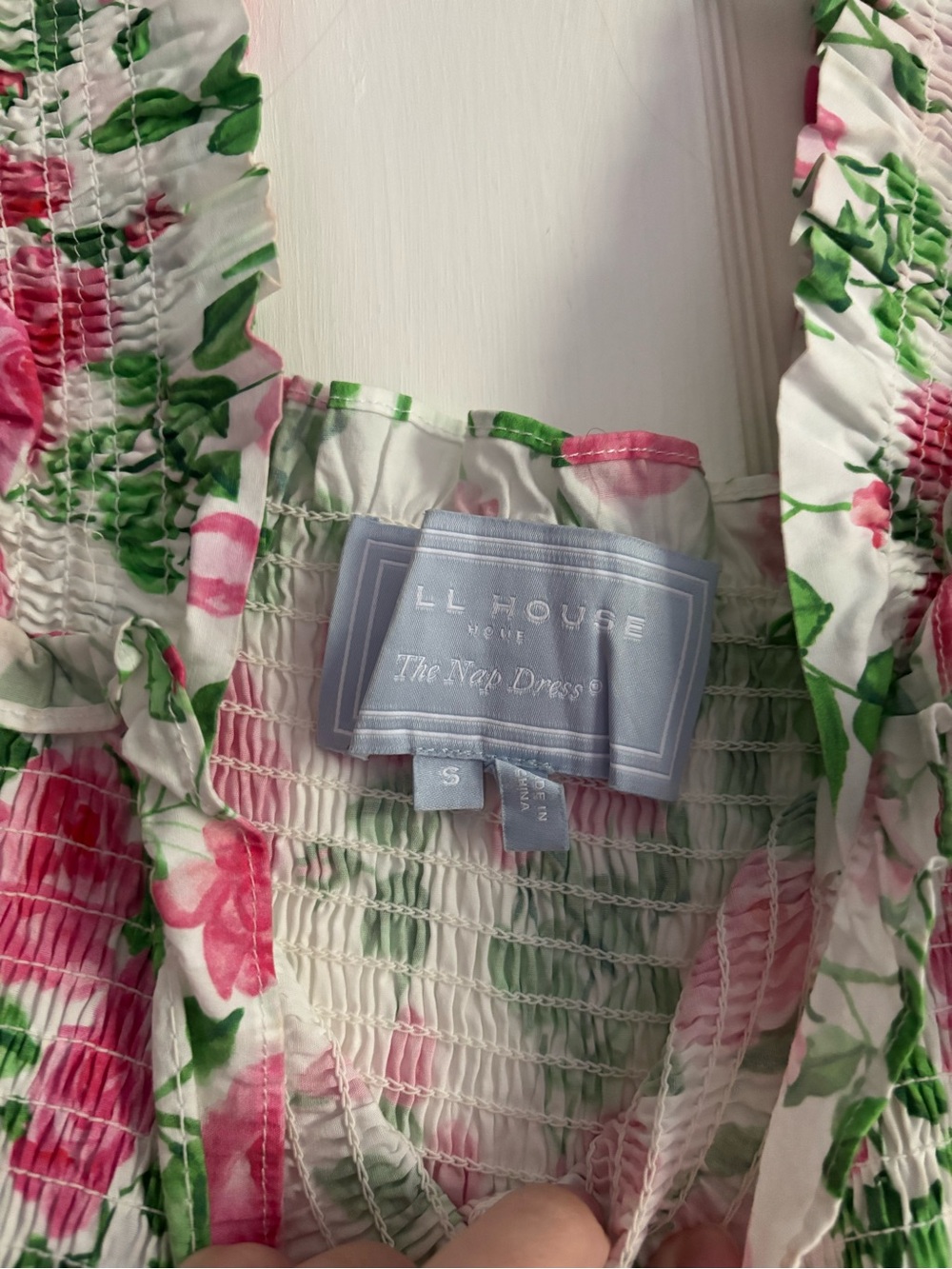 Hill House Rose Pattern Ellie Nap Dress Size Small Smocked Midi - Picture 6 of 6